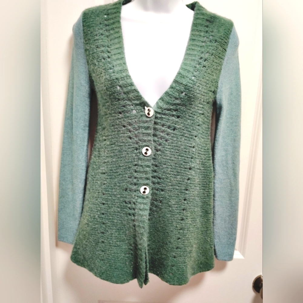 FREE PEOPLE BOHO POINTELLE CARDIGAN/SWEATER